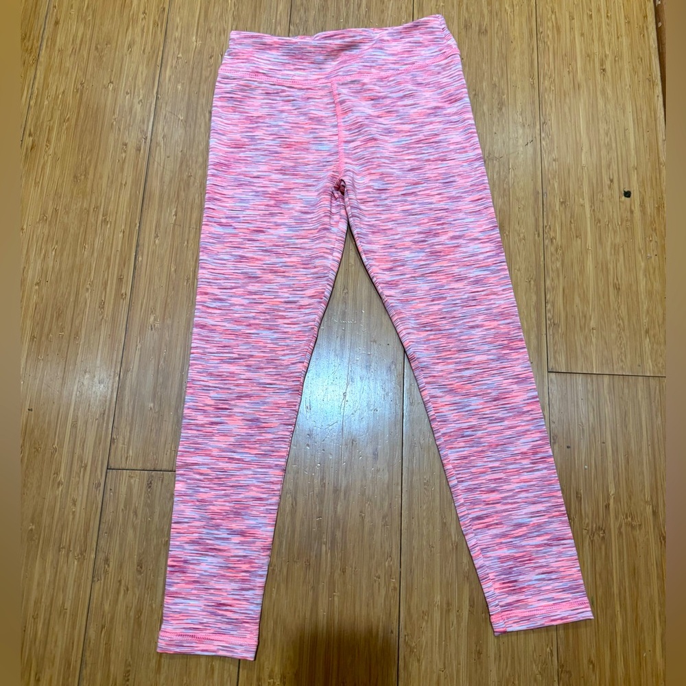 Pink Multi Color Workout Leggings GIRLS M (7-8)